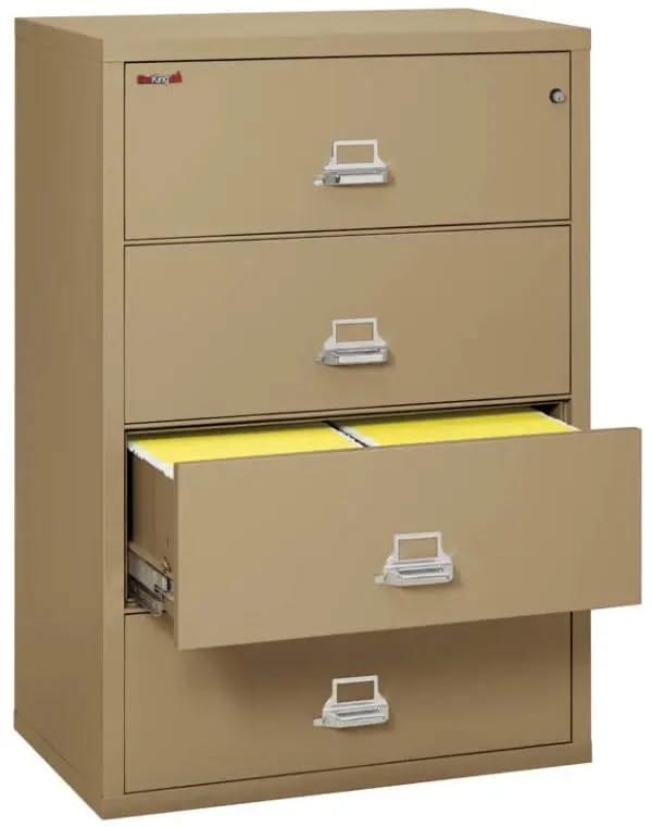 FireKing 4-Drawer Fire and Water Resistant Lateral File 38-Inch 4-3822-C